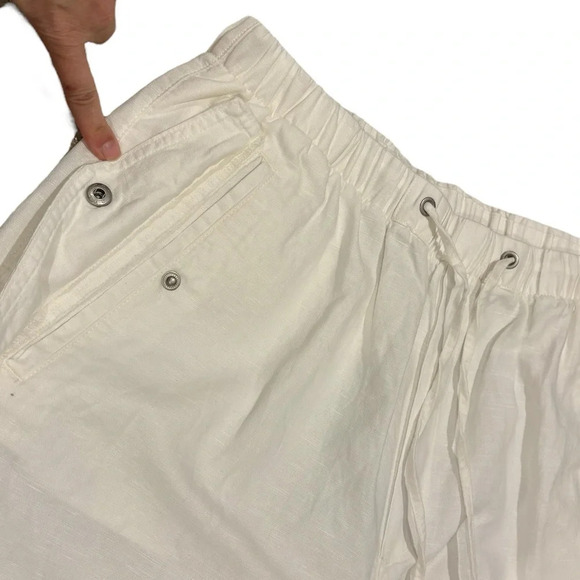GAP Off White High Rise Linen-Cotton Utility Joggers with Washwell NWT - Picture 4 of 10